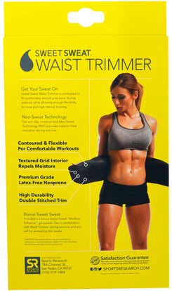 والرياضة، والعرق الحلو Sports Research, Sweet Sweat Waist Trimmer Belt, One Size fits Most, 1 Belt