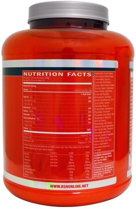 والرياضة، تجريب BSN, True-Mass, Ultra Premium Protein/Carb Matrix, Strawberry Milk Shake, 5.82 lbs (2.64 kg)