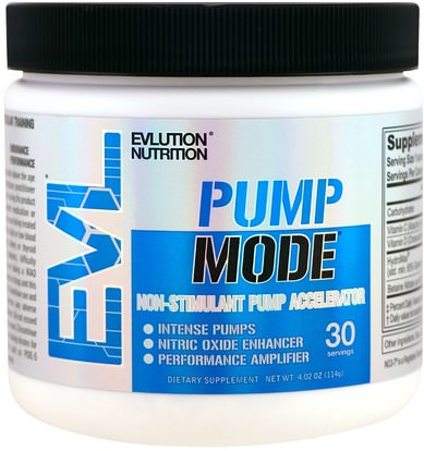والرياضة، تجريب EVLution Nutrition, PumpMode, 4.02 oz (114 g)