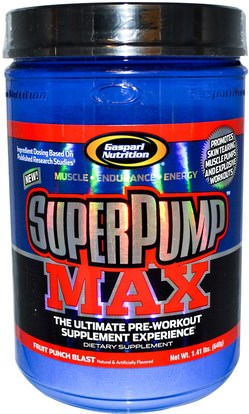 والرياضة، تجريب Gaspari Nutrition, SuperPump Max, The Ultimate Pre-Workout Supplement, Fruit Punch Blast, 1.41 lbs (640 g)