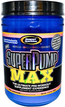 والرياضة، تجريب Gaspari Nutrition, SuperPump Max, The Ultimate Pre-Workout Supplement, Pink Lemonade, 1.41 lbs (640 g)
