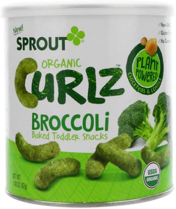 Sprout Organic, Curlz, Broccoli, 1.48 oz (42 g) ,صحة الطفل، تغذية الطفل
