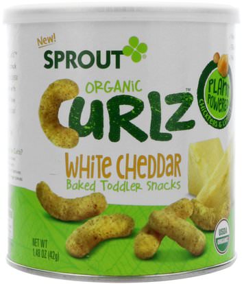 Sprout Organic, Curlz, White Cheddar, 1.48 oz (42 g) ,صحة الطفل، تغذية الطفل