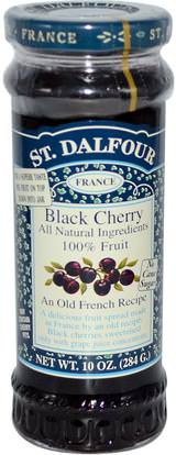 St. Dalfour, Black Cherry, Deluxe Black Cherry Spread, 10 oz (284 g) ,الطعام، المربيات، نشر، أثمر، سبرياد