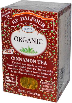 St. Dalfour, Cinnamon Tea, 25 Tea Bags, 1.75 oz (50 g) ,الطعام، شاي الأعشاب، شاي سيلان