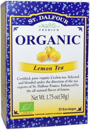 St. Dalfour, Organic, Lemon Tea, 25 Envelopes, 1.75 oz (50 g) ,الطعام، شاي الأعشاب