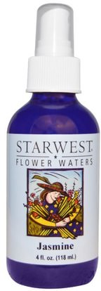 Starwest Botanicals, Flower Waters, Jasmine, 4 fl oz (118 ml) ,حمام، الجمال، الزيوت العطرية الزيوت، زيت الياسمين