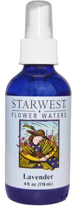 Starwest Botanicals, Flower Waters, Lavender, 4 fl oz (118 ml) ,حمام، الجمال، الزيوت العطرية الزيوت، زيت الخزامى