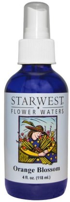 Starwest Botanicals, Flower Waters, Orange Blossom, 4 fl oz (118 ml) ,حمام، الجمال، الزيوت العطرية الزيوت، زيت البرتقال