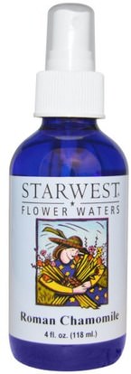 Starwest Botanicals, Flower Waters, Roman Chamomile, 4 fl oz (118 ml) ,حمام، الجمال، الزيوت العطرية الزيوت، زيت البابونج