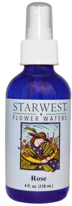 Starwest Botanicals, Flower Waters, Rose, 4 fl oz (118 ml) ,حمام، الجمال، الروائح الزيوت العطرية، زيت الورد