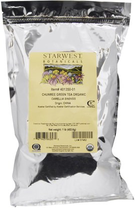 Starwest Botanicals, Organic Chunmee Green Tea, 1 lb (453.6 g) ,الطعام، شاي الأعشاب، الشاي الأخضر