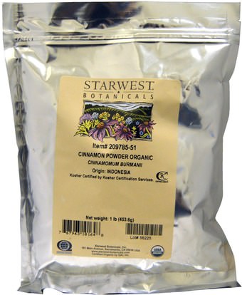 Starwest Botanicals, Organic Cinnamon Powder, 1 lb (453.6 g) ,الطعام والتوابل والتوابل والقرفة التوابل