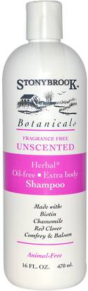 Stony Brook Botanicals, Herbal Shampoo, Unscented, 16 fl oz (470 ml) ,حمام، الجمال، الشامبو، الشعر، فروة الرأس، مكيف