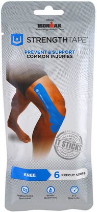 Strengthtape, Kinesiology Athletic Tape, Knee, 6 Precut Strips ,الرياضة، المنزل، تجريب / اللياقة البدنية والعتاد