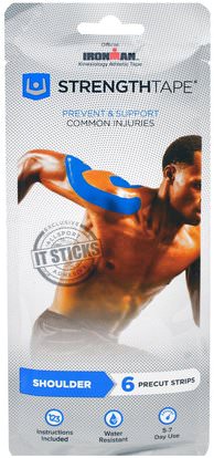 Strengthtape, Kinesiology Tape Kit, Shoulder, 6 Precut Strips ,الرياضة، المنزل