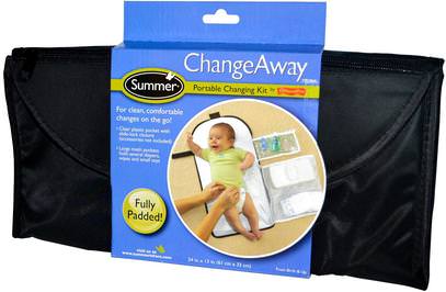 Summer Infant, ChangeAway, Portable Changing Kit, From Birth & Up, 24 in x 13 in (61 cm x 33 cm) ,الأطفال الصحة، الطفل، الأطفال، اكسسوارات السفر للطفل، حفاضات