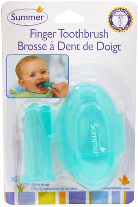 Summer Infant, Finger Toothbrush with Case ,صحة الطفل، العناية بالفم الطفل، أطفال وطفل رضيع الأسنان