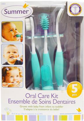 Summer Infant, Oral Care Kit, 5 Piece Kit ,صحة الطفل، العناية بالفم الطفل، أطفال وطفل رضيع الأسنان