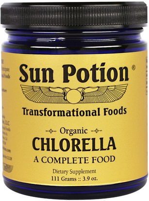 Sun Potion, Chlorella Algae Powder, Organic, Sound Processed, 3.9 oz (111 g) ,المكملات الغذائية، سوبرفوودس، كلوريلا