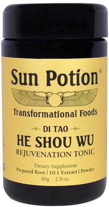 Sun Potion, He Shou Wu Powder, Wildcrafted, 2.8 oz (80 g) ,حمام، الجمال، الشعر، فروة الرأس، فو تي (انه شو وو)