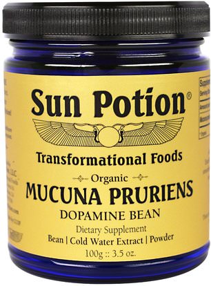 Sun Potion, Mucuna Pruriens Powder, Organic, 3.5 oz (100 g) ,الأعشاب، أيورفيدا، أيورفيديك، الأعشاب، موكونا