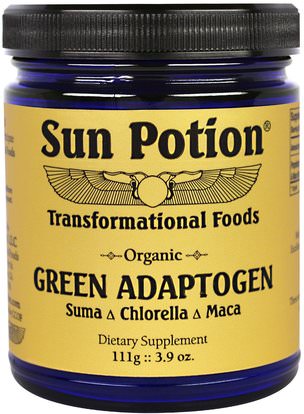 Sun Potion, Organic Green Adaptogen, Chlorella Maca Suma Blend, 3.9 oz (111 g) ,المكملات الغذائية، أدابتوغن