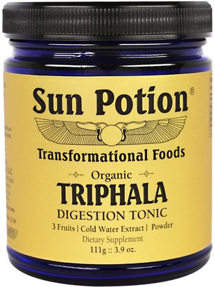 Sun Potion, Triphala Organic Cold Water Extract Powder, 3.9 oz (111 g) ,الصحة، السموم، تريفالا، الهضم، المعدة