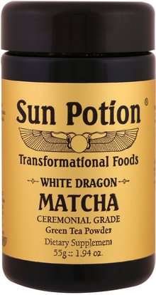 Sun Potion, White Dragon Matcha, Ceremonial Grade Green Tea Powder, 1.94 oz (55 g) ,المكملات الغذائية، مضادات الأكسدة، الشاي الأخضر، الغذاء، الشاي العشبية