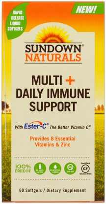Sundown Naturals, Multi + Daily Immune Support, 60 Softgels ,الفيتامينات، الفيتامينات