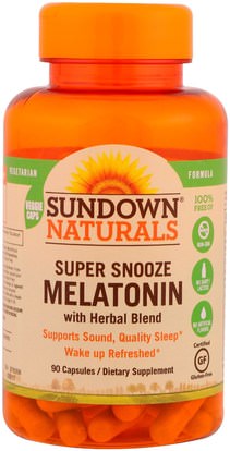 Sundown Naturals, Super Snooze Melatonin, 90 Capsules ,المكملات الغذائية، الميلاتونين
