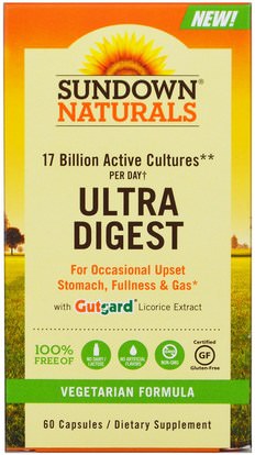 Sundown Naturals, Ultra Digest, 60 Capsules ,المكملات الغذائية، البروبيوتيك
