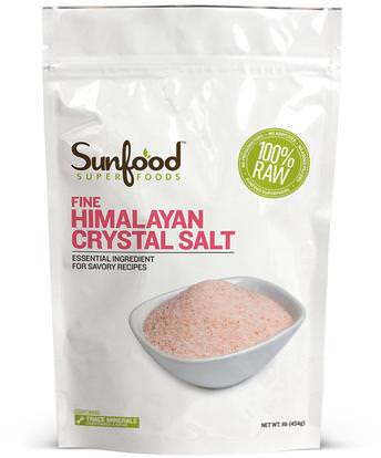 Sunfood, Fine Himalayan Crystal Salt, 1 lb (454 g) ,الطعام والتوابل والتوابل والملح الملح الطبيعي