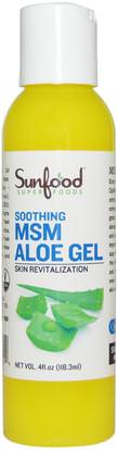 Sunfood, MSM Aloe Gel, Skin Revitalization, 4 fl oz (118.3 ml) ,حمام، الجمال، غسول الجسم، ومكافحة الألم