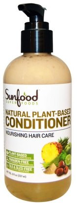 Sunfood, Natural Plant-Based Conditioner, 8 fl oz (237 ml) ,حمام، الجمال، الشعر، فروة الرأس، الشامبو، مكيف، مكيفات