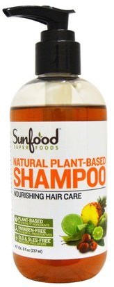 Sunfood, Natural Plant-Based Shampoo, 8 fl oz (237 ml) ,حمام، الجمال، الشعر، فروة الرأس، الشامبو، مكيف