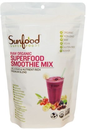 Sunfood, Raw Organic Superfood Smoothie Mix, 8 oz (227 g) ,المكملات الغذائية، سوبرفوودس