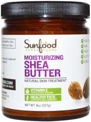 Sunfood, Shea Butter, 8 oz ,الصحة، الجلد، غسول الجسم