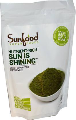 Sunfood, Sun Is Shining Supergreens, 8 oz (227 g) ,المكملات الغذائية، سوبرفوودس