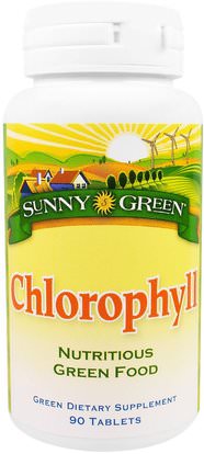 Sunny Green, Chlorophyll, 90 Tablets ,المكملات الغذائية، والمعادن، والنحاس