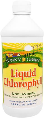 Sunny Green, Liquid Chlorophyll, Unflavored, 100 mg, 16.2 fl oz (480 ml) ,المكملات الغذائية، الكلوروفيل