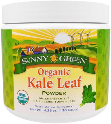Sunny Green, Organic Kale Leaf Powder, 4.25 oz (120 g) ,المكملات الغذائية، واللفت