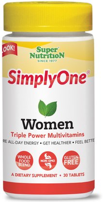 Super Nutrition, SimplyOne, Women Triple Power Multivitamin, 30 Tablets ,الفيتامينات، النساء الفيتامينات