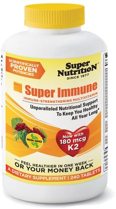 Super Nutrition, Super Immune, Immune-Strengthening Multivitamin, 240 Tablets ,الفيتامينات، الفيتامينات