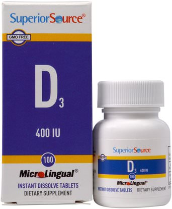 Superior Source, D3, 400 IU, 100 MicroLingual Instant Dissolve Tablets ,الفيتامينات، فيتامين d3