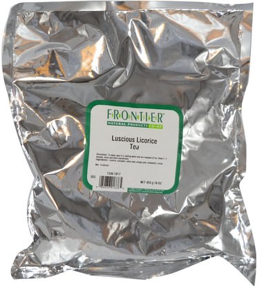 المكملات الغذائية، أدابتوغين، الشاي العشبية Frontier Natural Products, Luscious Licorice Tea, 16 oz (453 g)
