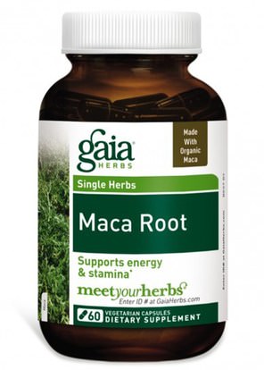 المكملات الغذائية، أدابتوغين، الرجال، ماكا Gaia Herbs, Maca Root, 60 Veggie Caps