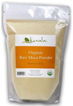 المكملات الغذائية، أدابتوغين، الرجال، ماكا Kevala, Organic Raw Maca Powder, 16 oz (453 g)