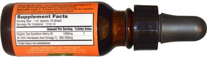 المكملات الغذائية، أدابتوغن، النبق البحر SeaBuckWonders, Organic Himalayan Sea Buckthorn Berry Oil, 0.45 fl oz (13.3 ml)