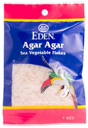 المكملات الغذائية، الطحالب المختلفة، أجار أجار Eden Foods, Agar Agar, Sea Vegetables Flakes, 1 oz (28 g)